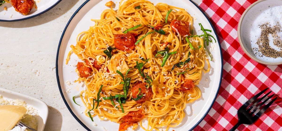 Angel Hair Pasta with Burst Cherry Tomato Recipe | SideChef