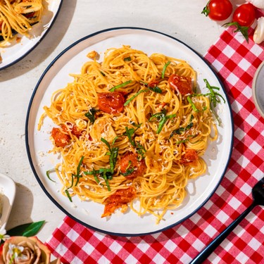 Angel Hair Pasta with Burst Cherry Tomato Recipe | SideChef