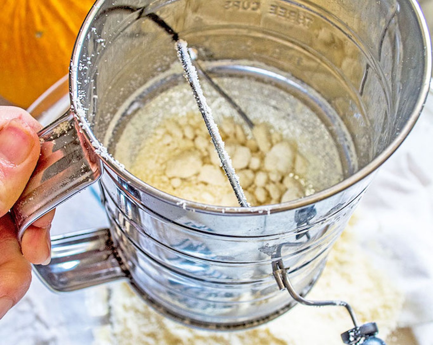 step 2 Add Grass-Fed Butter (1/3 cup) to dry ingredients, using fork, pastry blender, or hands to mix in until a crumbly mixture forms.