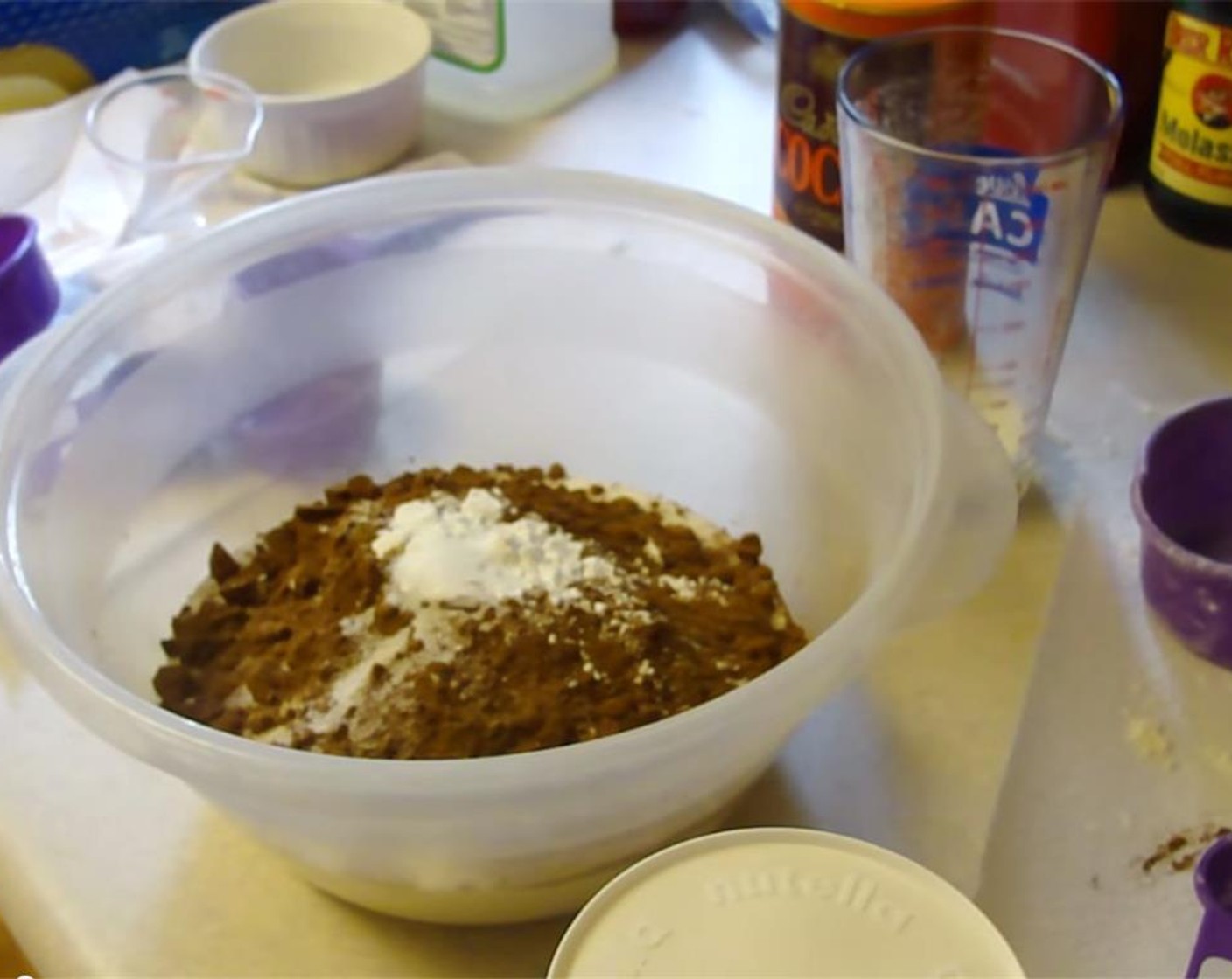 step 2 In a large bowl, stir together the All-Purpose Flour (2 cups), Granulated Sugar (1 3/4 cups), Unsweetened Cocoa Powder (1 cup), Baking Powder (1 tsp), and Salt (1/2 tsp).