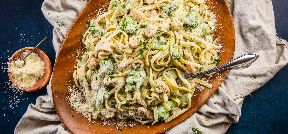 Shrimp and Broccoli Alfredo Recipe SideChef