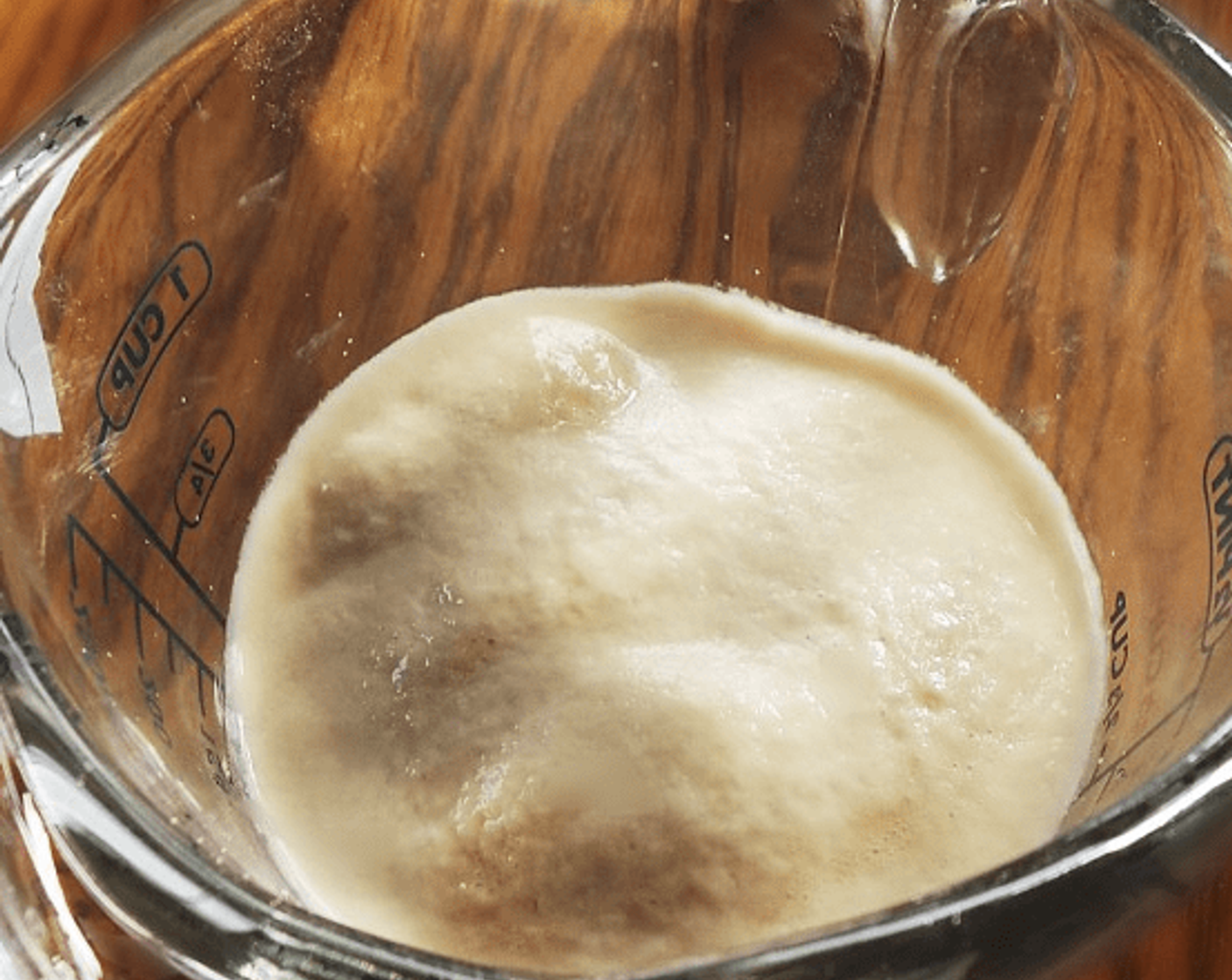 step 1 In Water (1 1/2 cups), pour in the Granulated Sugar (1 1/2 Tbsp) and Active Dry Yeast (1/2 Tbsp). Do not stir. Let it sit for 5 minutes, and then stir the yeast and sugar mixture, until it all dissolves in the water.