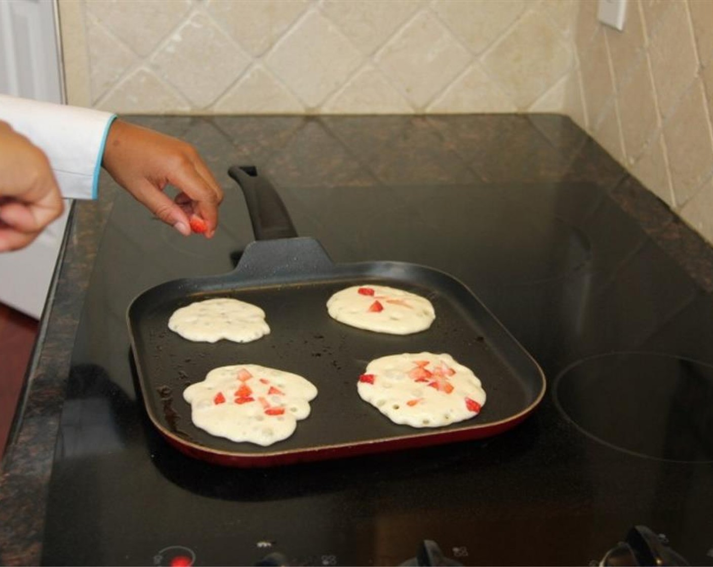 step 5 You can add strawberries to the batter if you like.