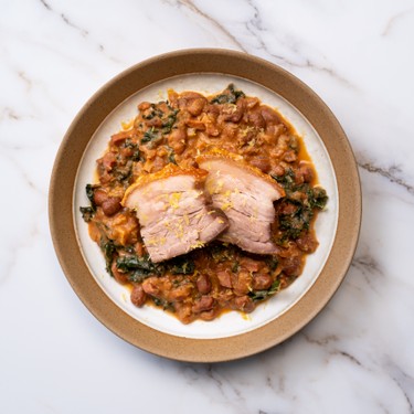 Steam Roasted Pork Belly with Smoky Beans Recipe | SideChef