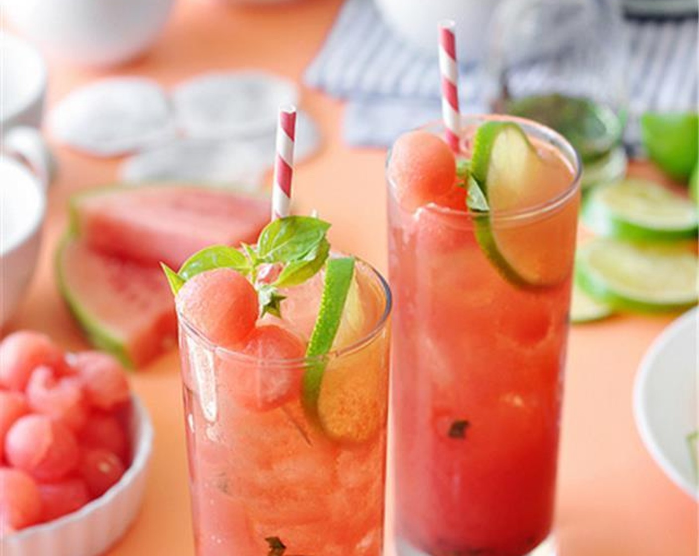 Watermelon Basil Lime Iced Tea