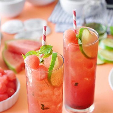 Watermelon Basil Lime Iced Tea Recipe | SideChef
