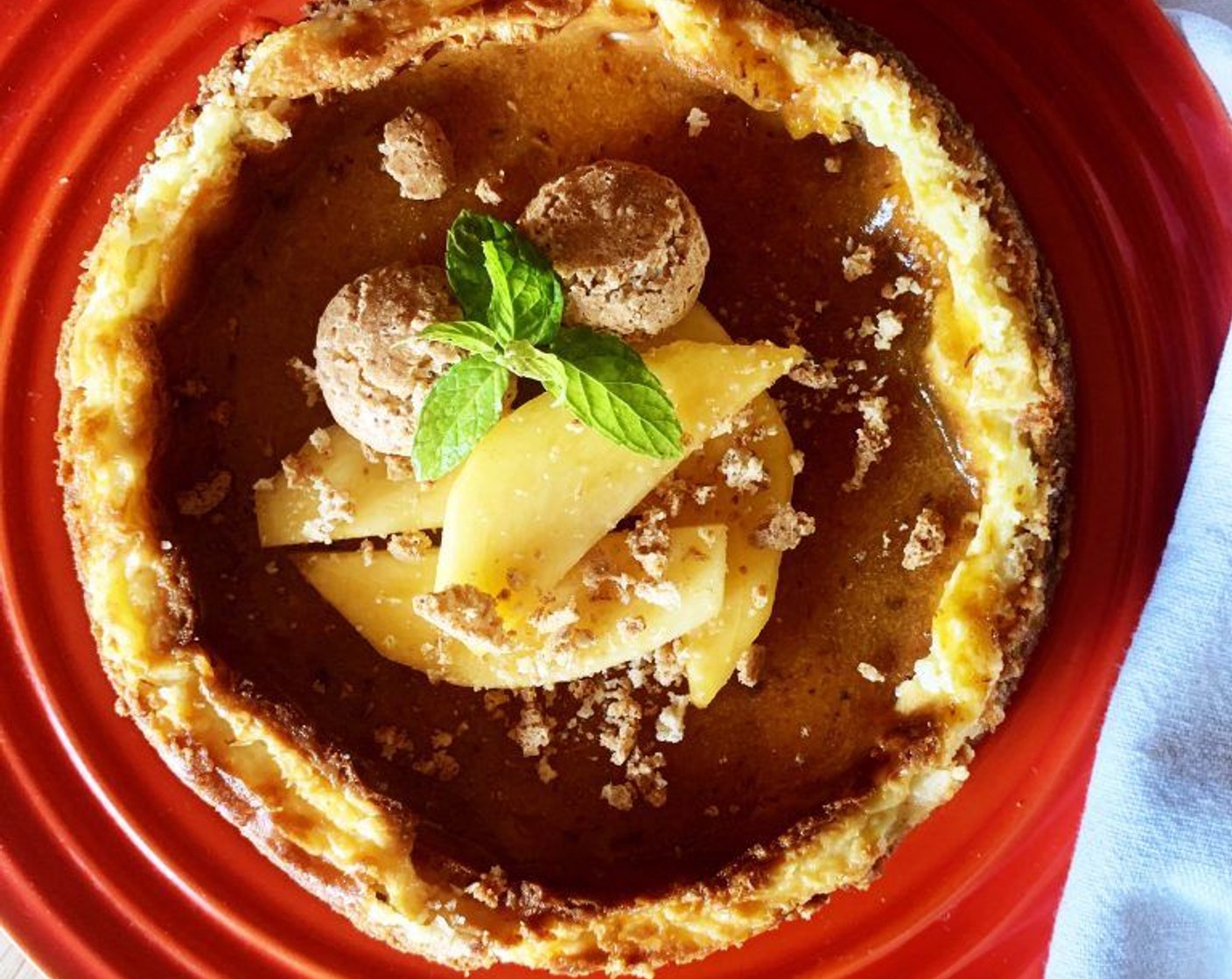 Persimmon and Amaretti Cheesecake