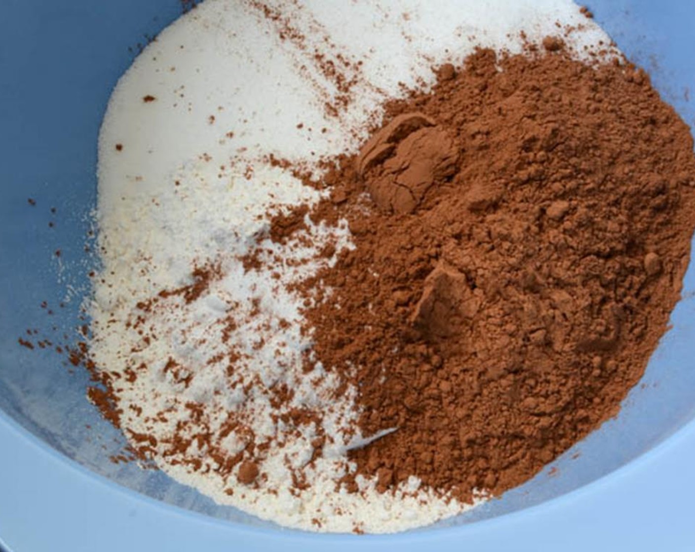 step 4 Combine the All-Purpose Flour (2 cups), Baking Soda (1 tsp), Granulated Sugar (1 1/2 cups), Salt (1/4 tsp) and Unsweetened Cocoa Powder (1/3 cup).