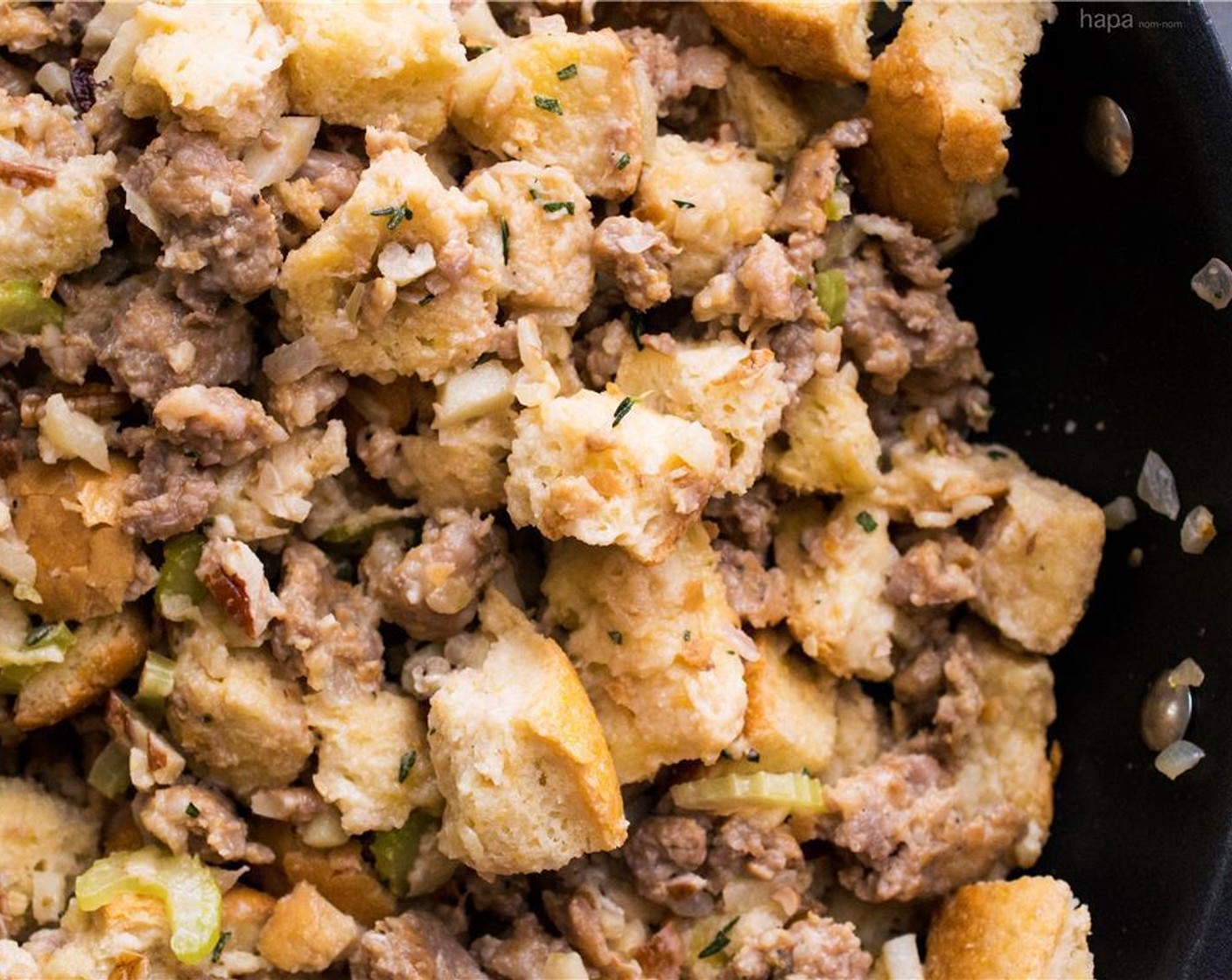 step 3 In a large saute pan over medium-high heat, add the Pork Sausage (1 lb). Stirring frequently, breaking the pork up into small pieces. Cook for 10 minutes or until cooked through. Scoop into a bowl and set aside.