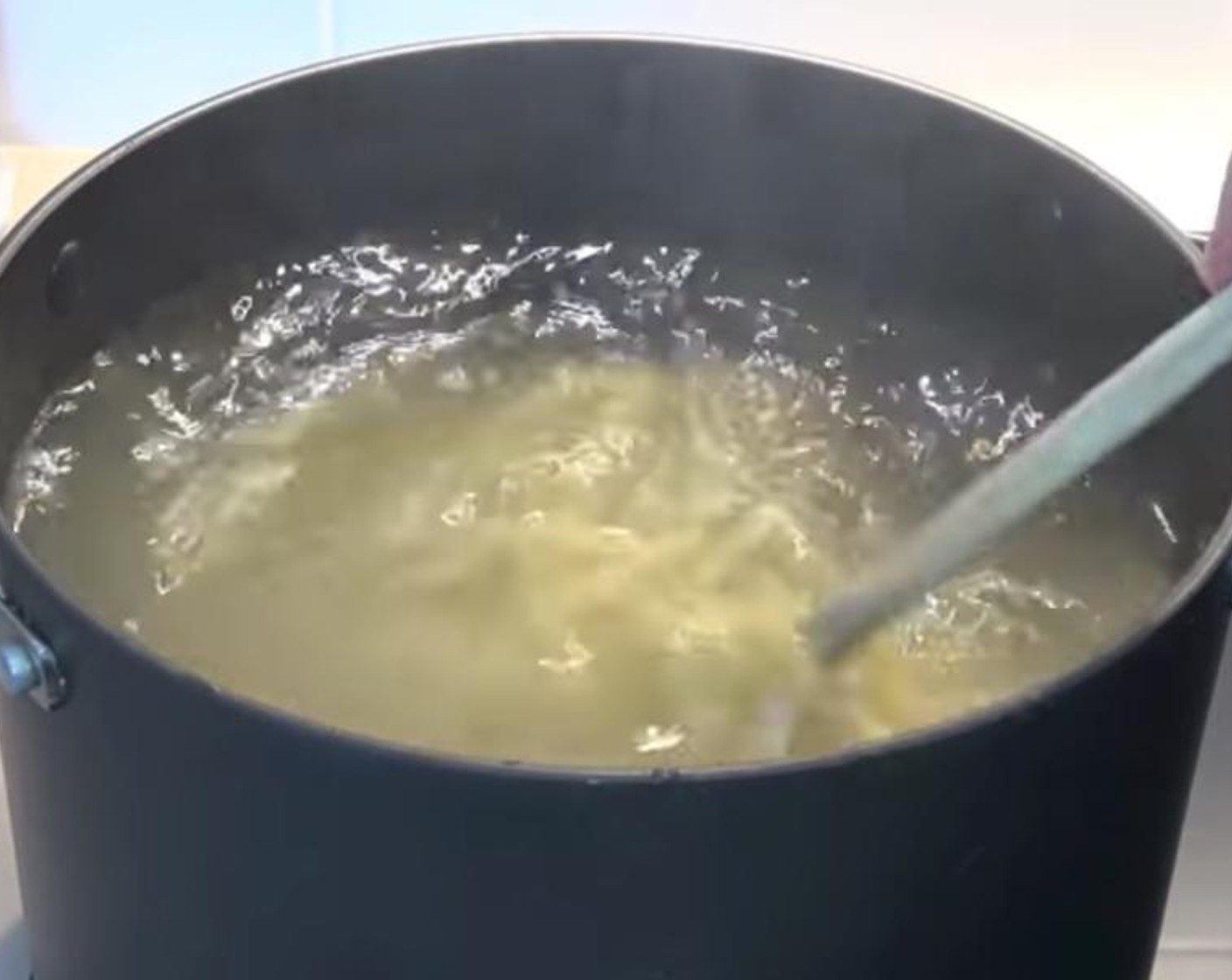 step 1 Cook Fettuccine (1.1 lb) as per packet instructions. Set aside one cup of pasta water for later. Drain the pasta and set aside while working on the rest of the meal.