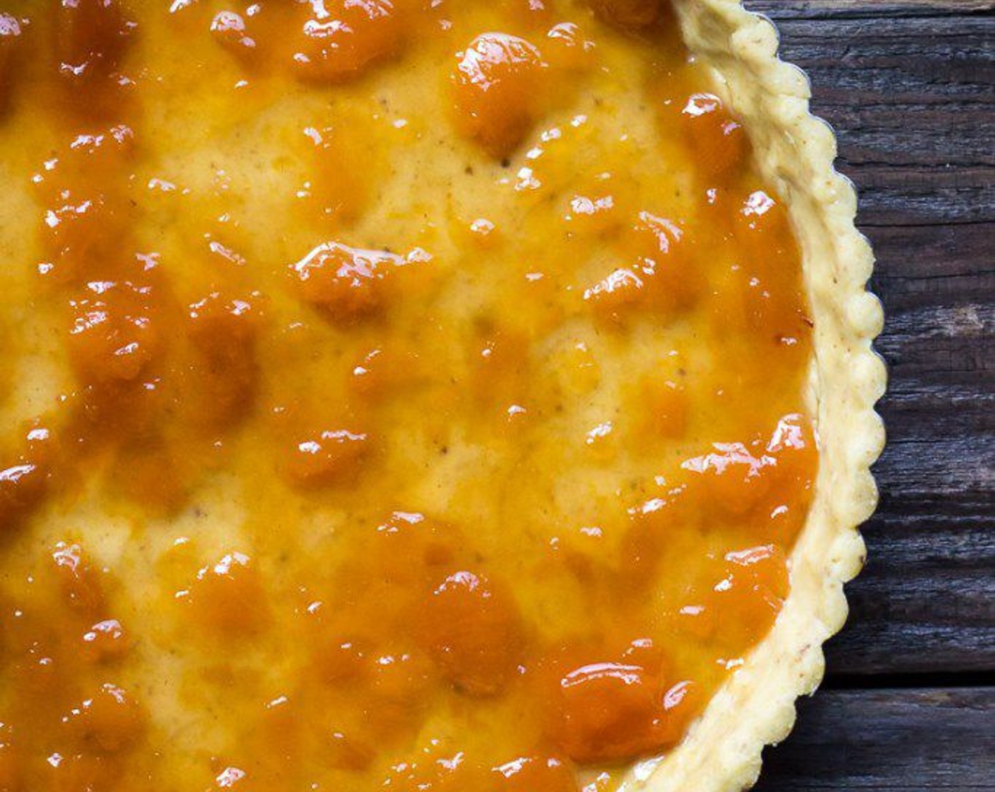 step 7 Spread the Peach Jam (1/2 cup) on top of the dough.