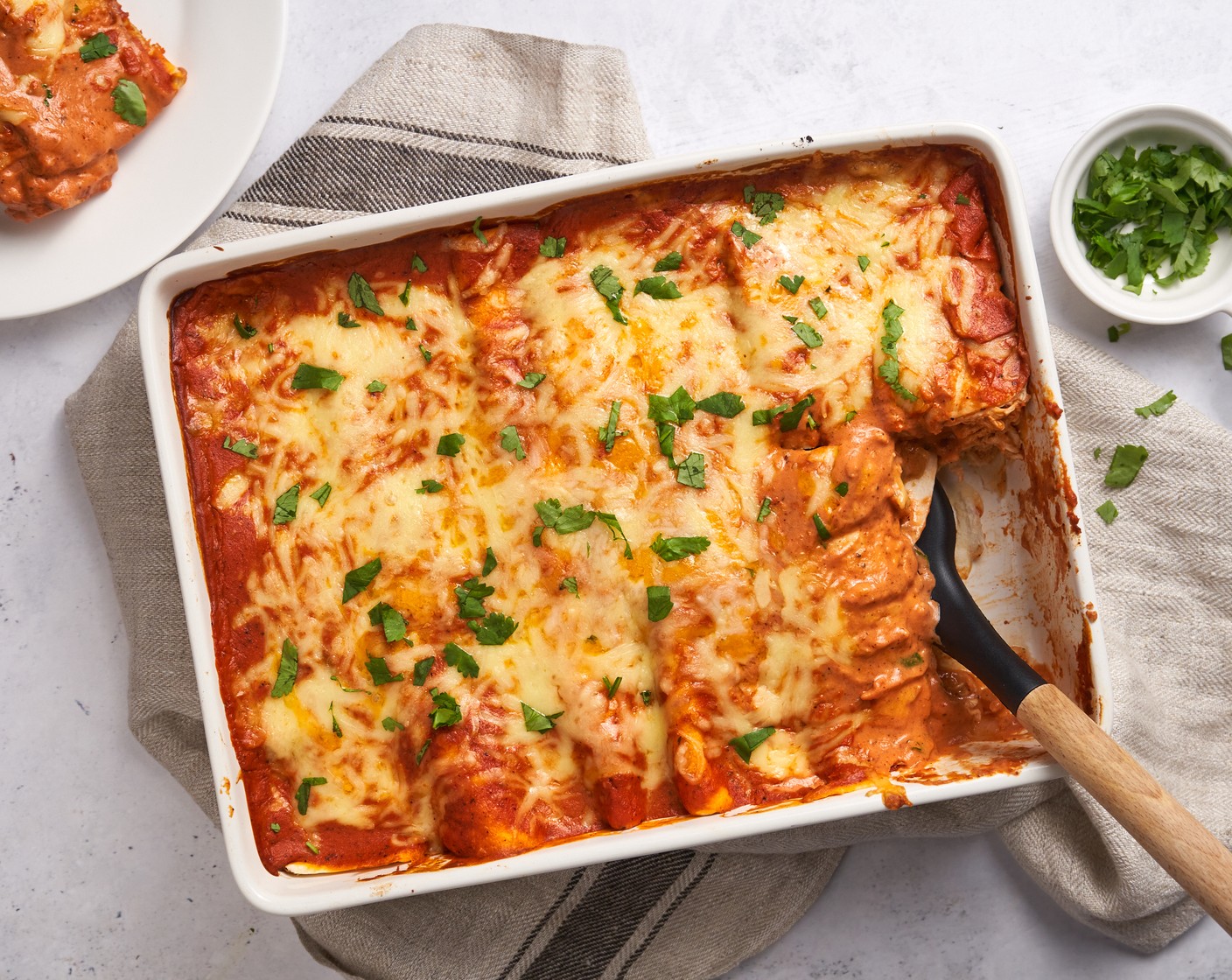 Cheesy Shredded Chicken Enchiladas