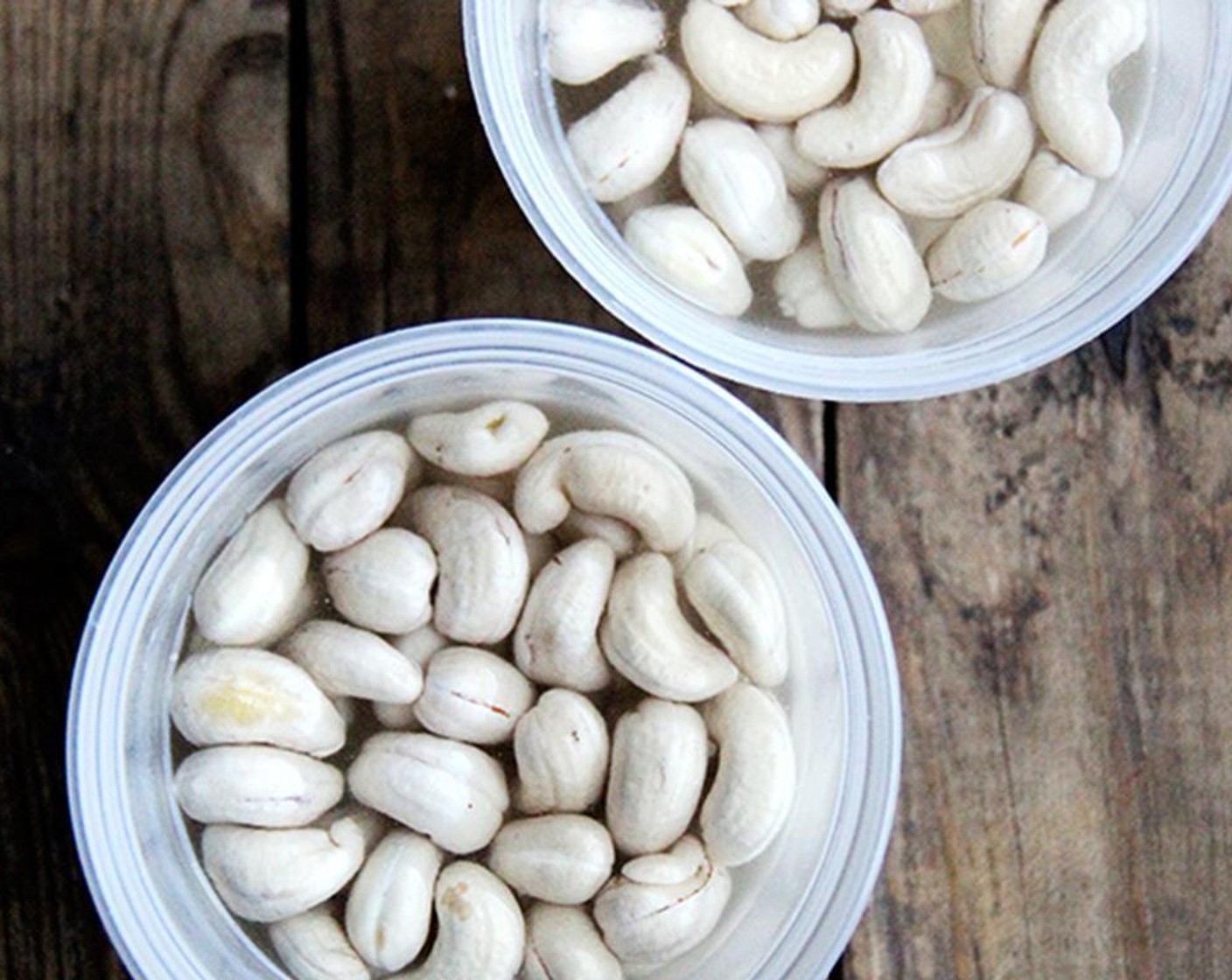 step 1 Place the Raw Cashews (1 cup) in water and soak for eight hours, or overnight (up to twelve hours).