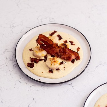 Seared Scallops with Bacon Cream Sauce Recipe | SideChef