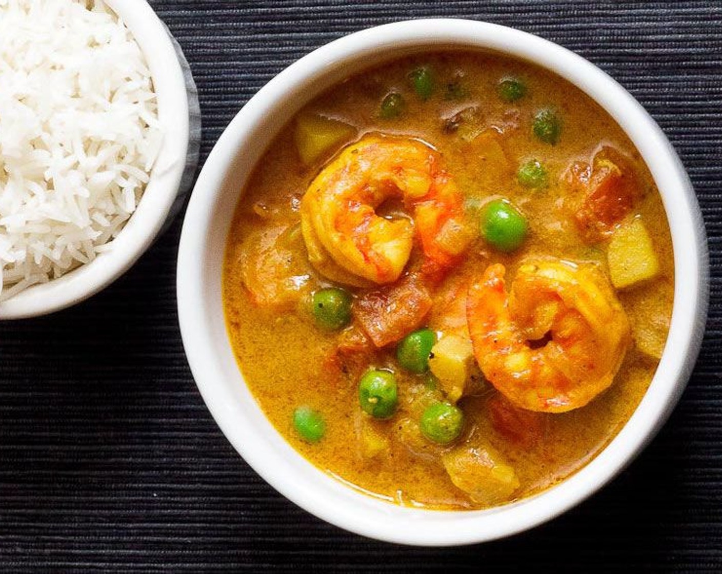 Coconut Shrimp Curry with Peas and Potatoes