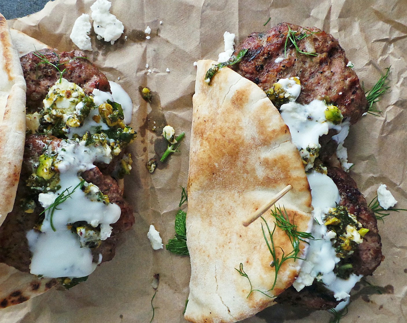 Grilled Lamb Pita With Pistachio And Mint Pesto Recipe Sidechef