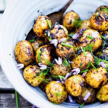 Grilled Potato Salad with Black Garlic Vinaigrette Recipe | SideChef