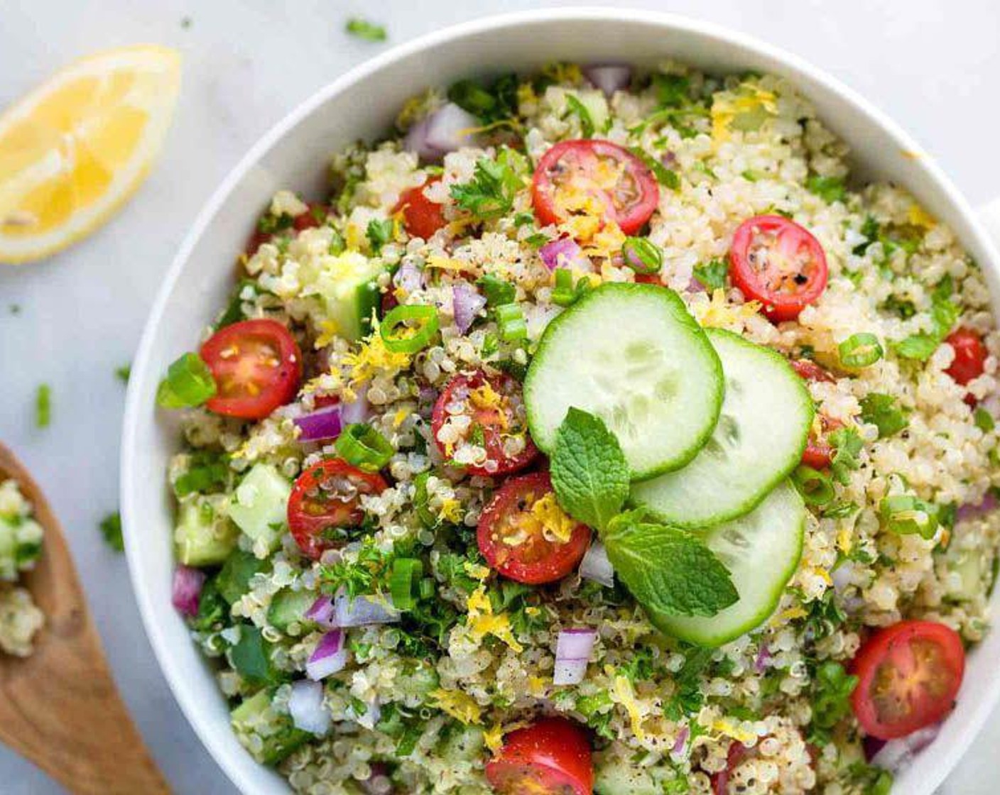 Quinoa Tabbouleh with Lemon Garlic Dressing