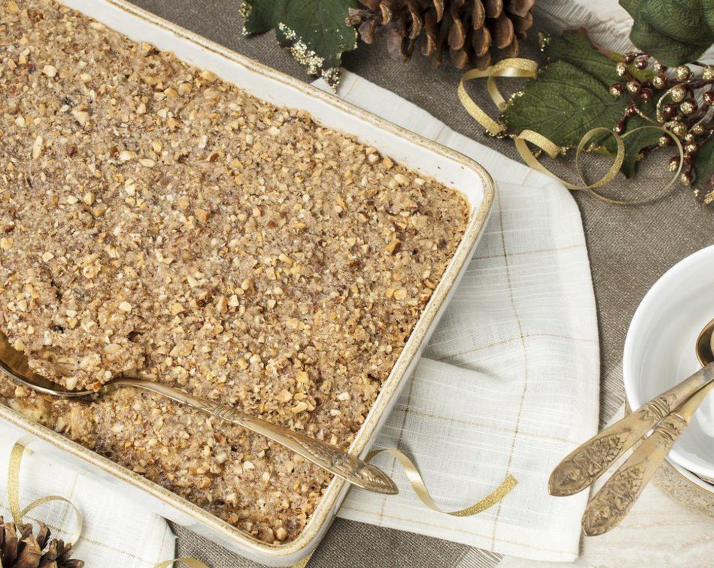 step 5 Combine Unsalted Butter (2 Tbsp), All-Purpose Flour (2 Tbsp), Brown Sugar (2 Tbsp), Simply Organic Cinnamon, Ground (1/2 tsp), Assorted Nuts (4 Tbsp) until crumbly using a fork, pastry cutter or mini food processor. Sprinkle evenly over oatmeal.