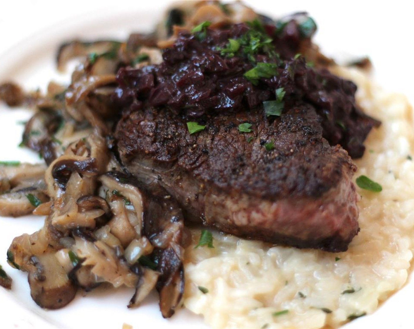 step 8 Serve with Pan Seared Filets and Wild Mushroom Ragout!