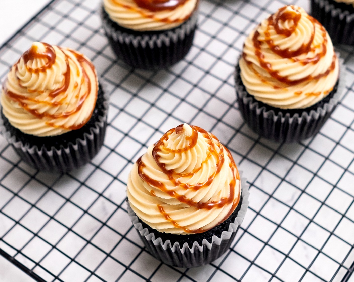 Chocolate Cupcakes with Caramel Buttercream