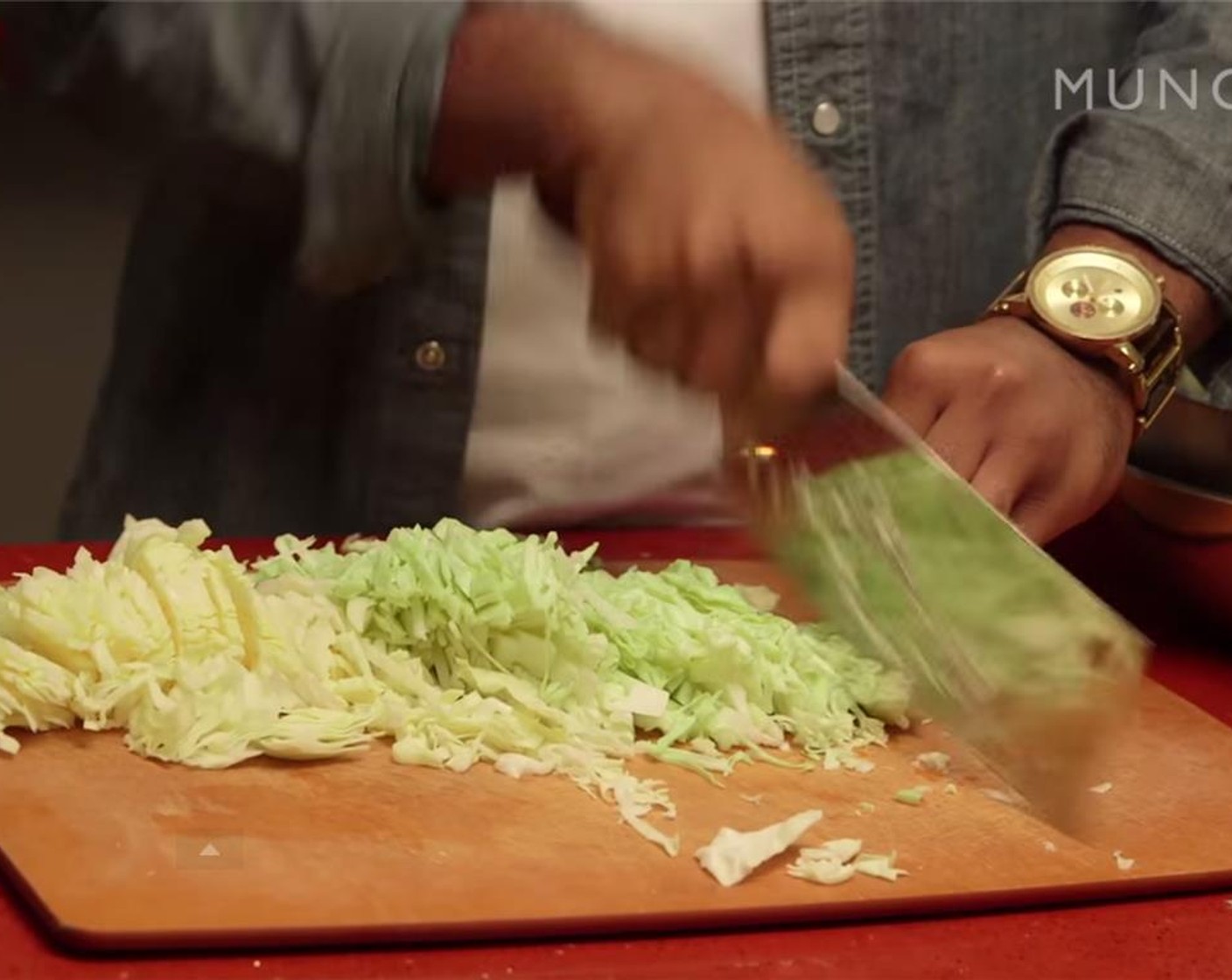 step 1 Thinly slice the Green Cabbage (1/2 head).