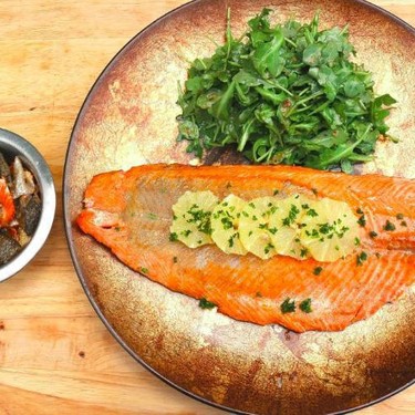 Baked Wild Sockeye Salmon With Baby Arugula Recipe | SideChef