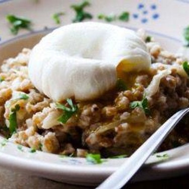 Barley Risotto with Fennel and Poached Egg Recipe | SideChef