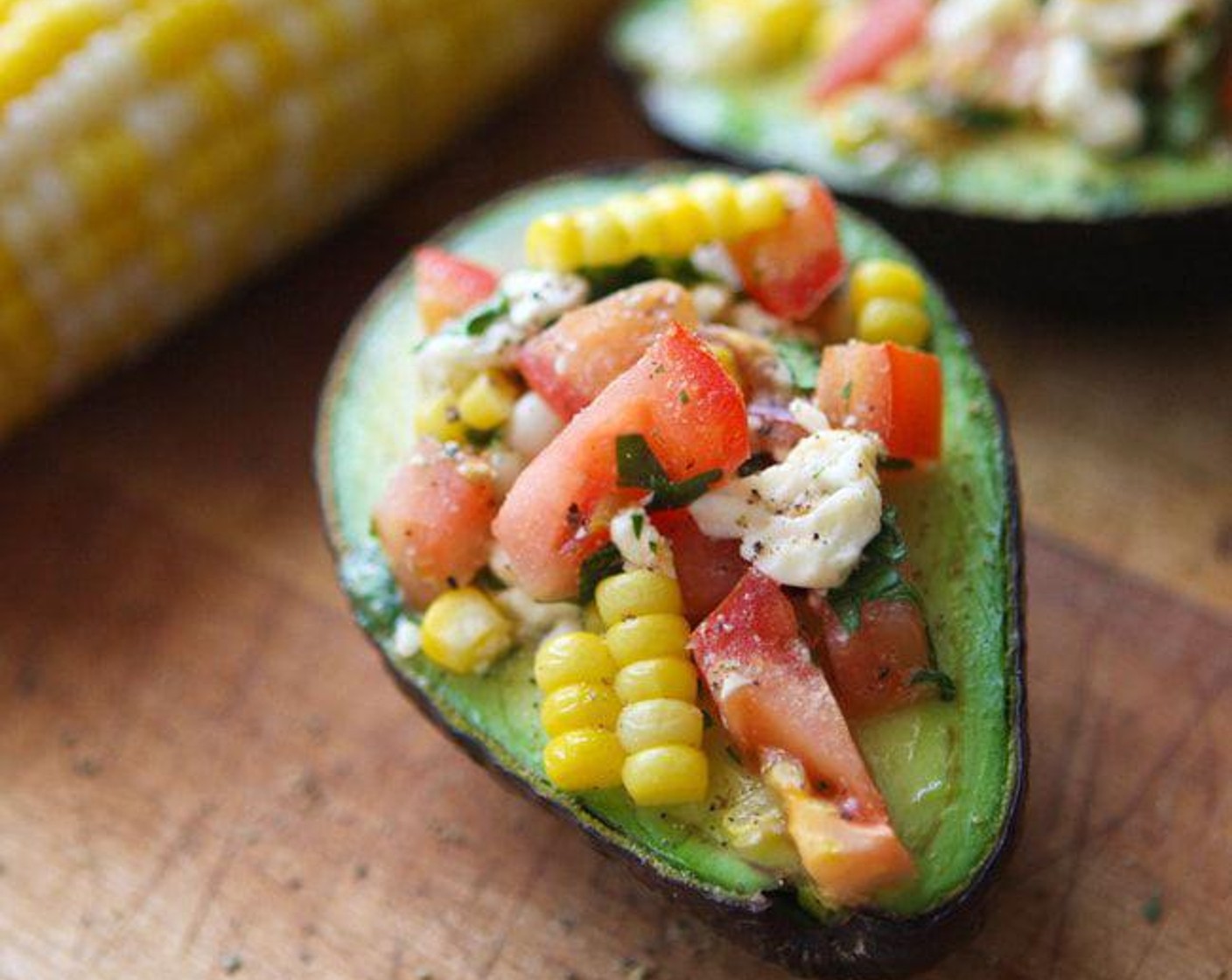 Corn and Tomato Stuffed Avocados