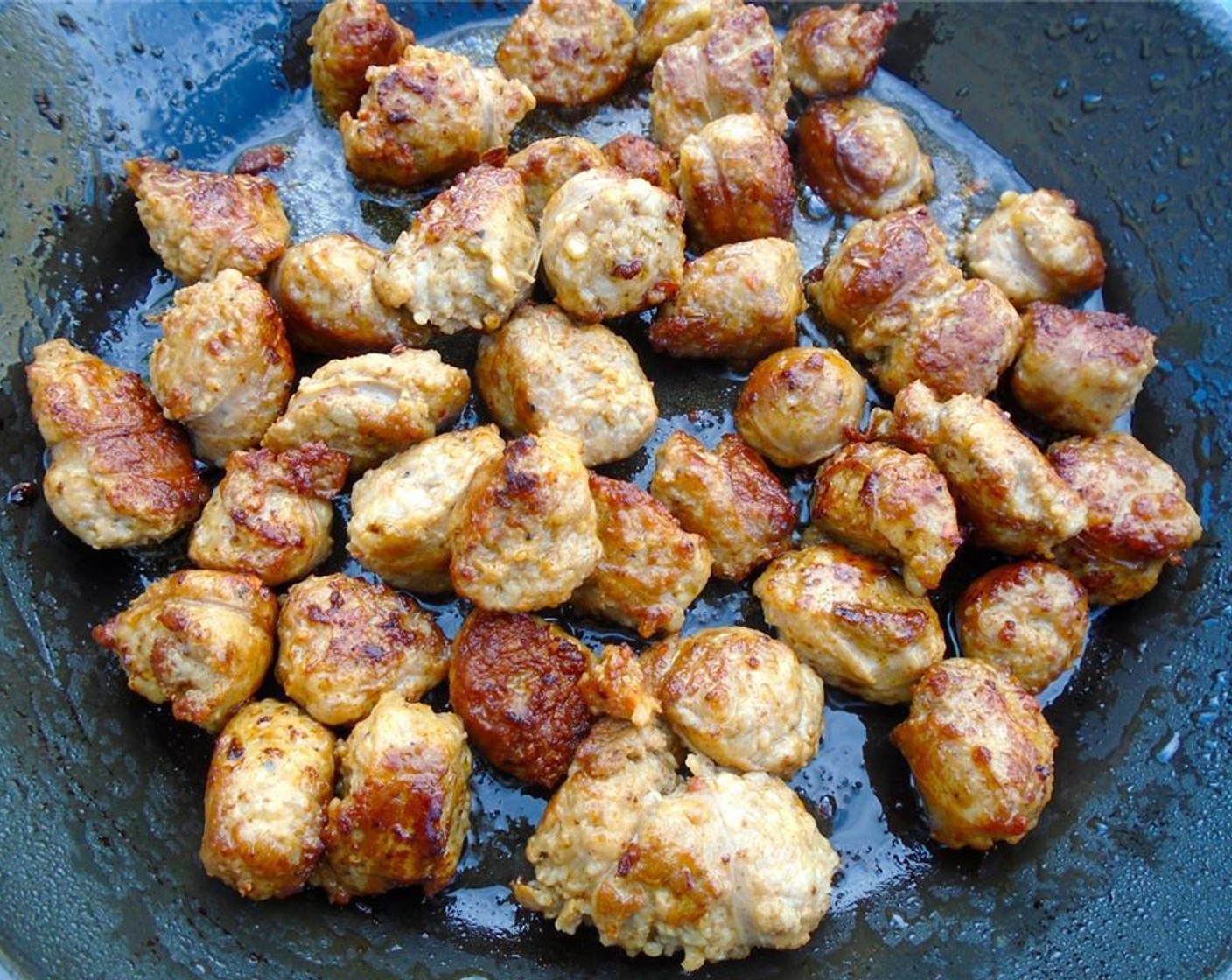 step 4 Saute sausages in Garlic Oil (as needed) until cooked.