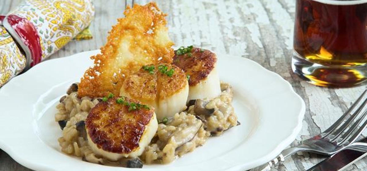 Jumbo Scallops with Wild Mushroom Risotto Recipe SideChef