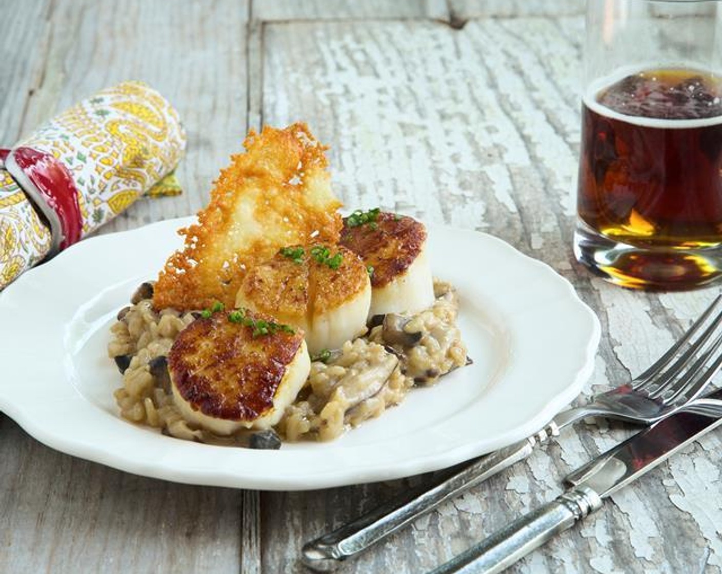 Jumbo Scallops with Wild Mushroom Risotto