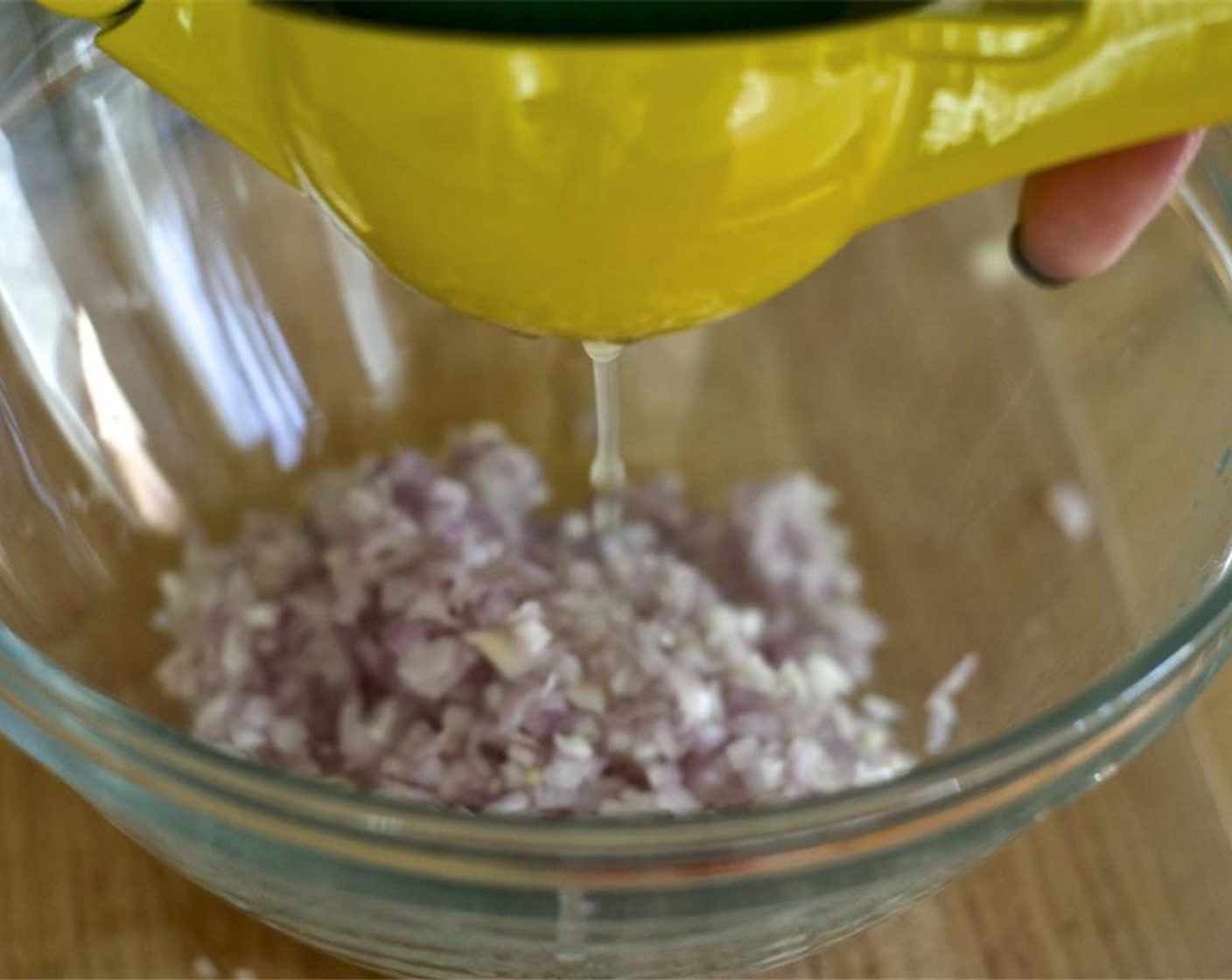 step 4 Peel and finely mince the Shallots (2). Juice the Lemons (4) over the shallots in a non-reactive container.