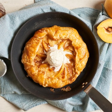 Easy Puff Pastry Peach Galette with Ice Cream Recipe | SideChef