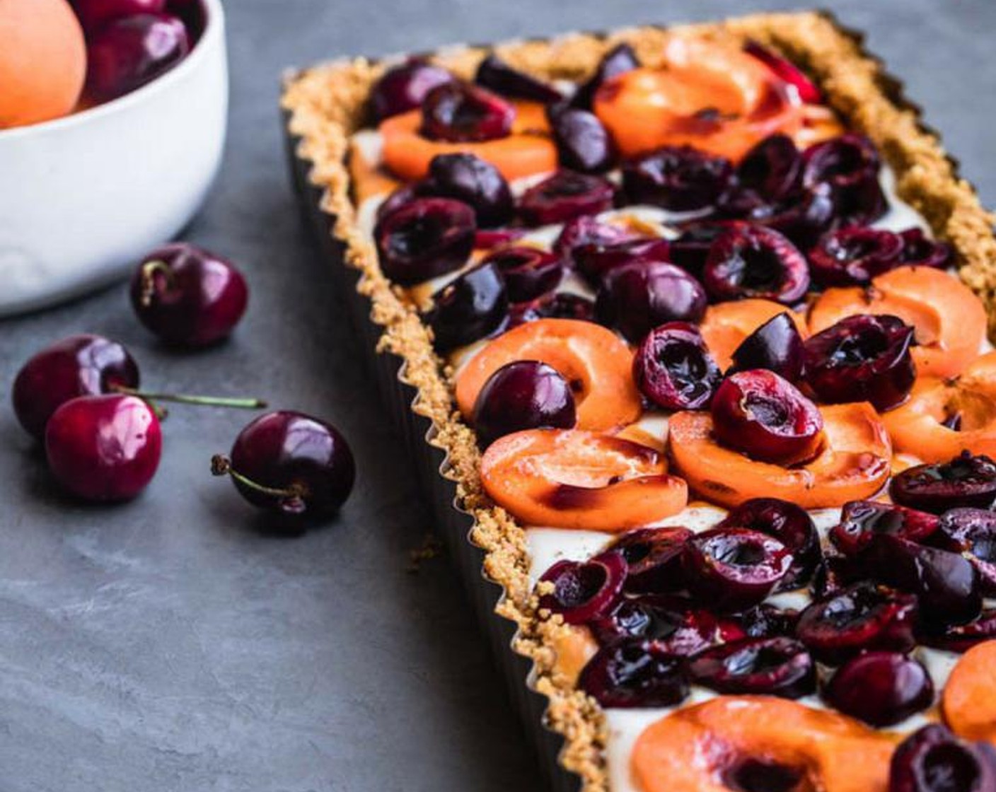 Apricot & Cherry Mascarpone Tart