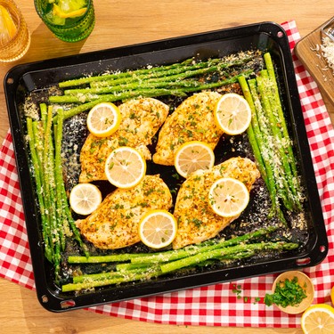 Sheet Pan Lemon Chicken with Parmesan Asparagus Recipe | SideChef