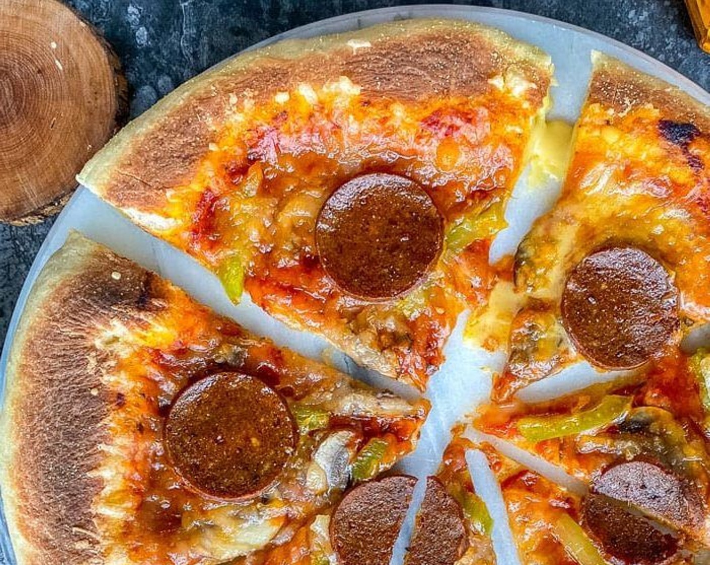 Vegan Pepperoni Stuffed Crust Pizza