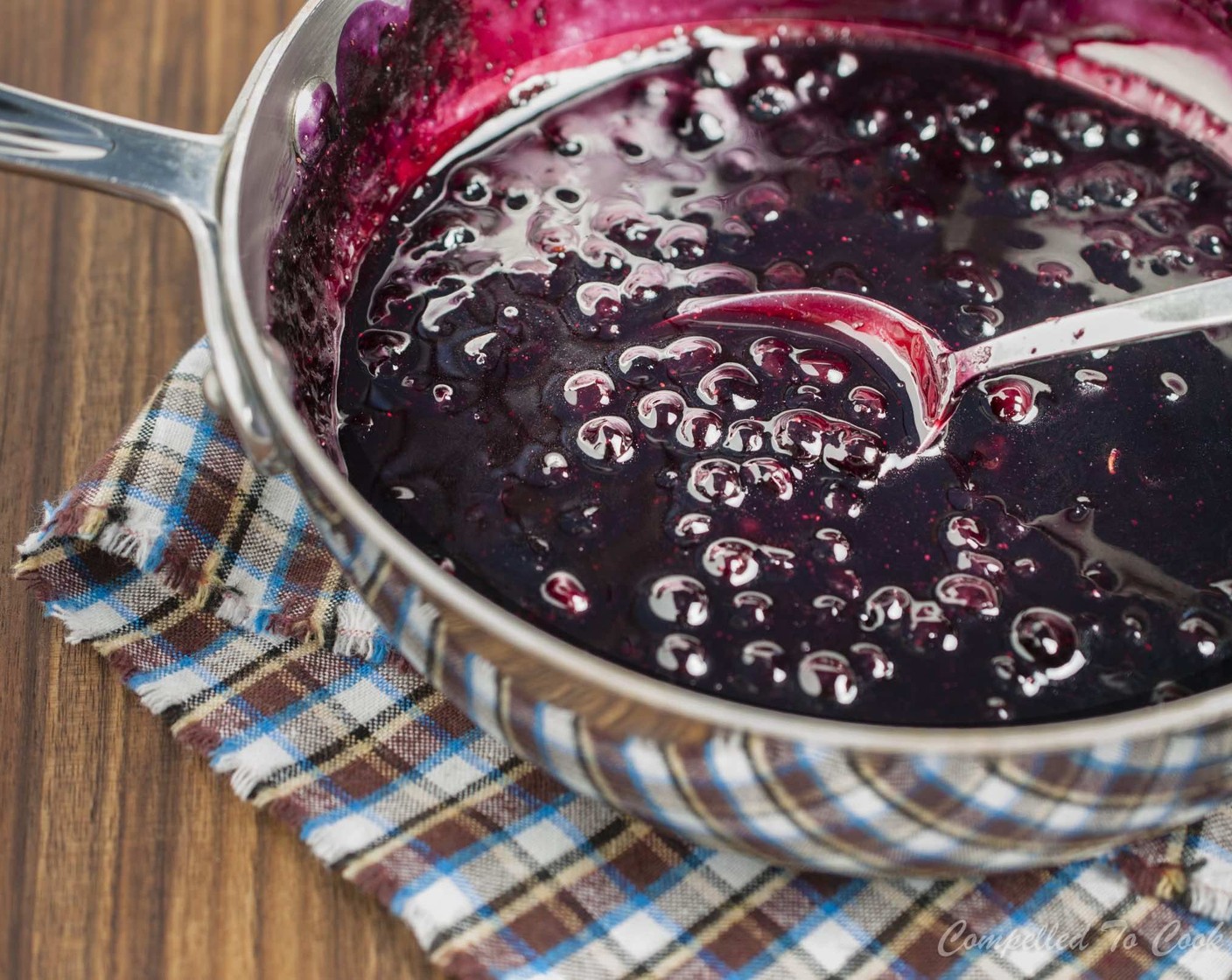 step 7 Remove from heat and stir in Pure Vanilla Extract (1 tsp) and Blueberry Balsamic Vinegar (2 Tbsp).
