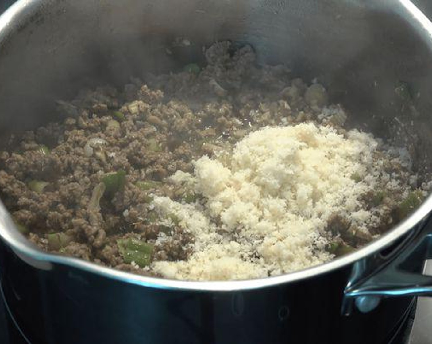 step 4 Mix in Breadcrumbs (1/4 cup) and stir. Once that has cooked turn off the heat and set it aside to cool.