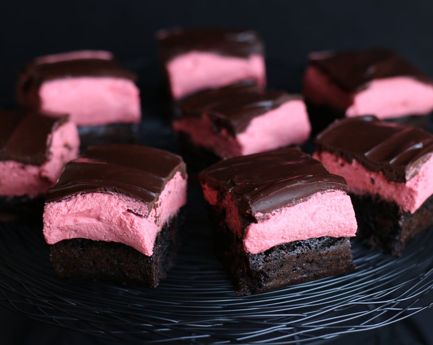 Dark Chocolate Strawberry Cheesecake Truffle Brownies