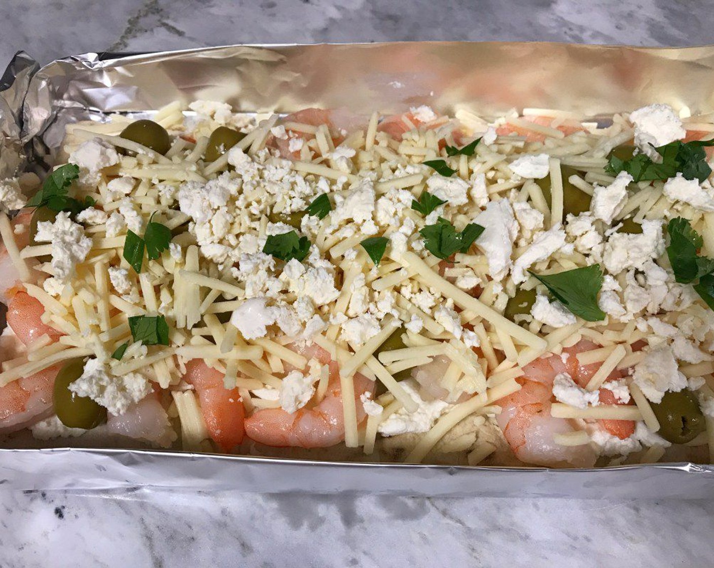 step 8 Finish by topping with the Feta Cheese (4 Tbsp) and Fresh Parsley (1 tsp).