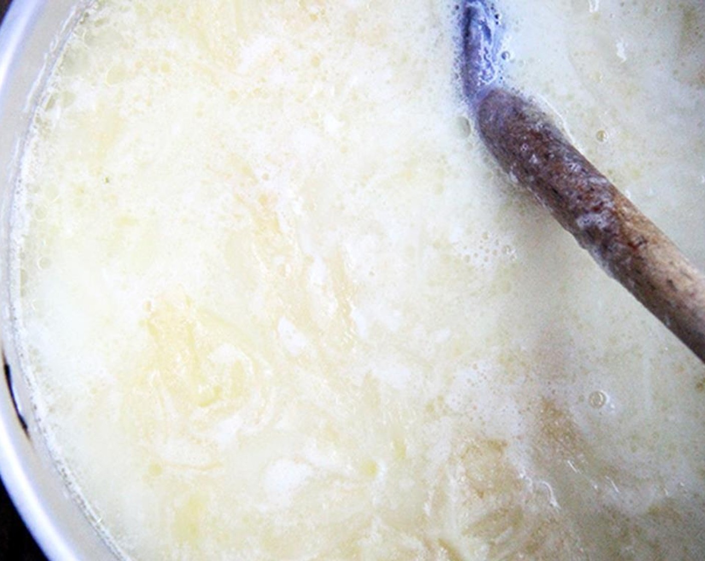 step 4 Slowly add Milk (3 cups), whisking constantly. Bring milk mixture to a gentle simmer, stir, then keep warm.