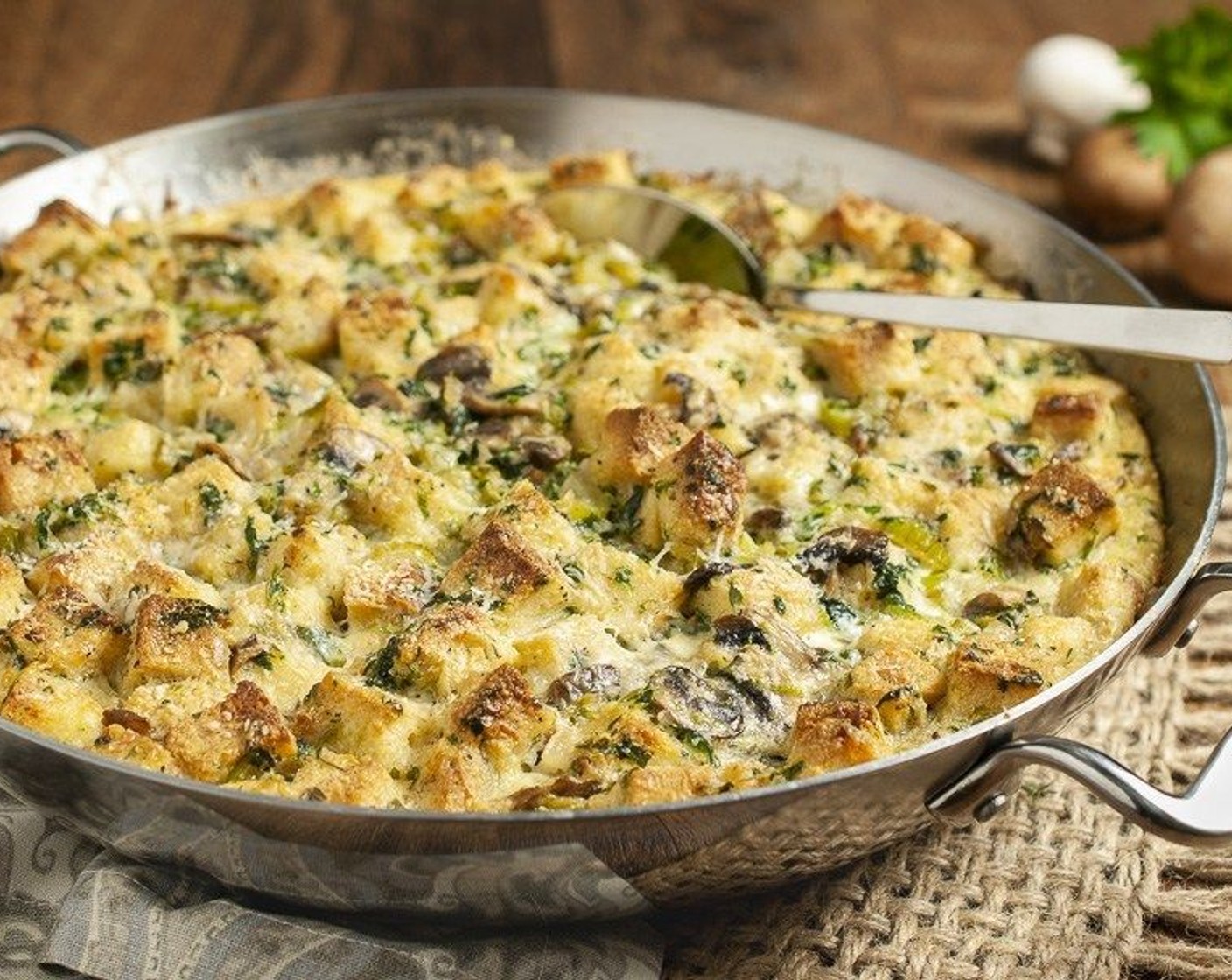 Savory Mushroom Bread Pudding