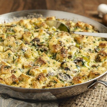 Savory Mushroom Bread Pudding Recipe | SideChef