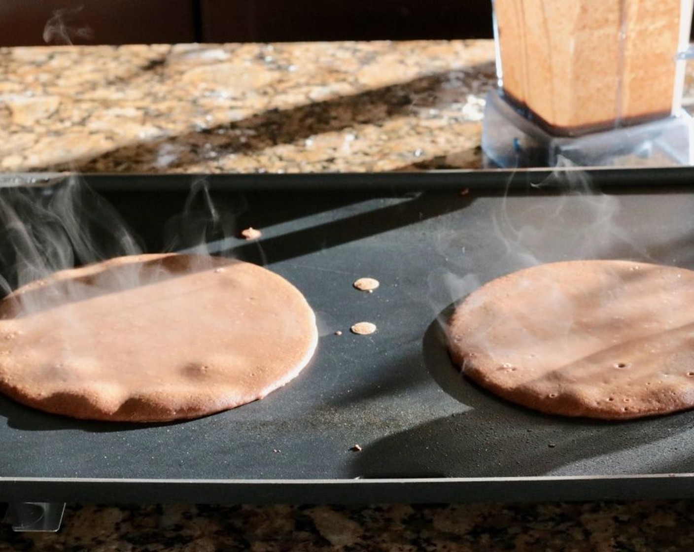 step 6 Cook the crepes for about 1-2 minutes on each side – the batter should start to bubble on top.