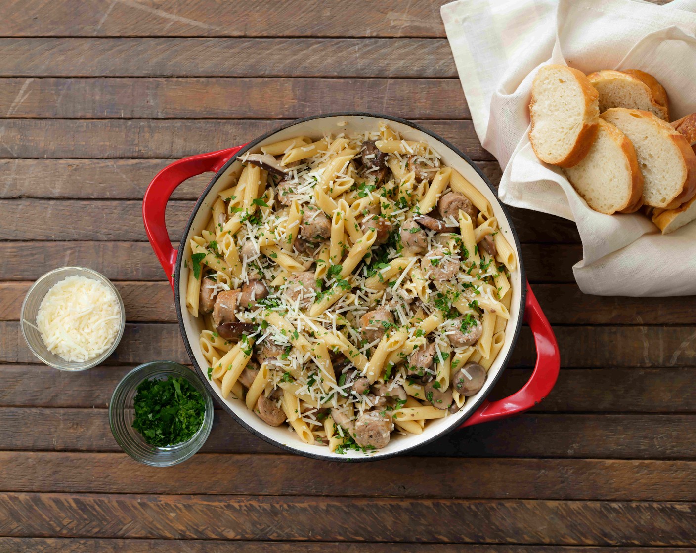 Creamy Pasta With Sausage and Mushrooms