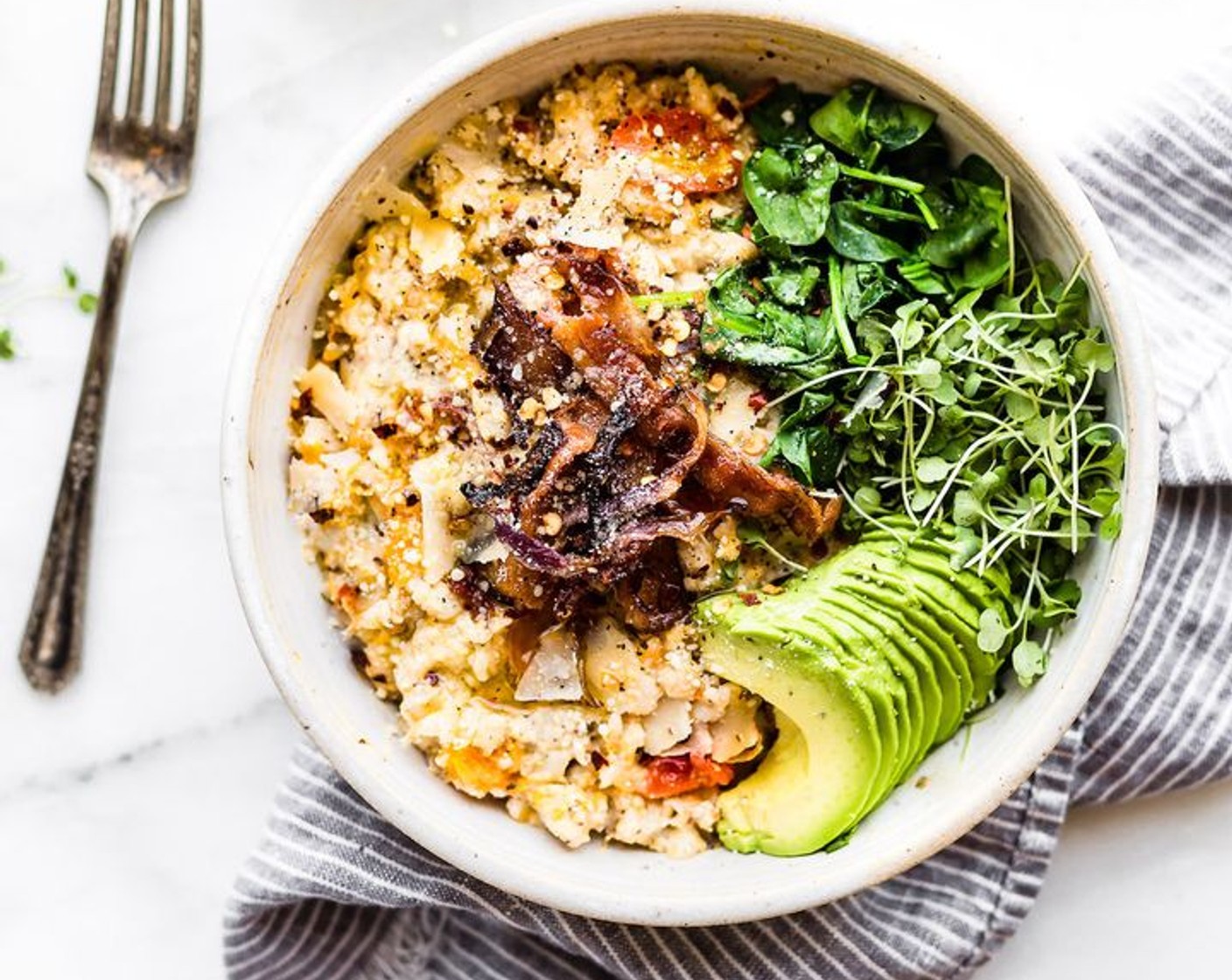 Savory Slow Cooker Oatmeal With Crispy Bacon