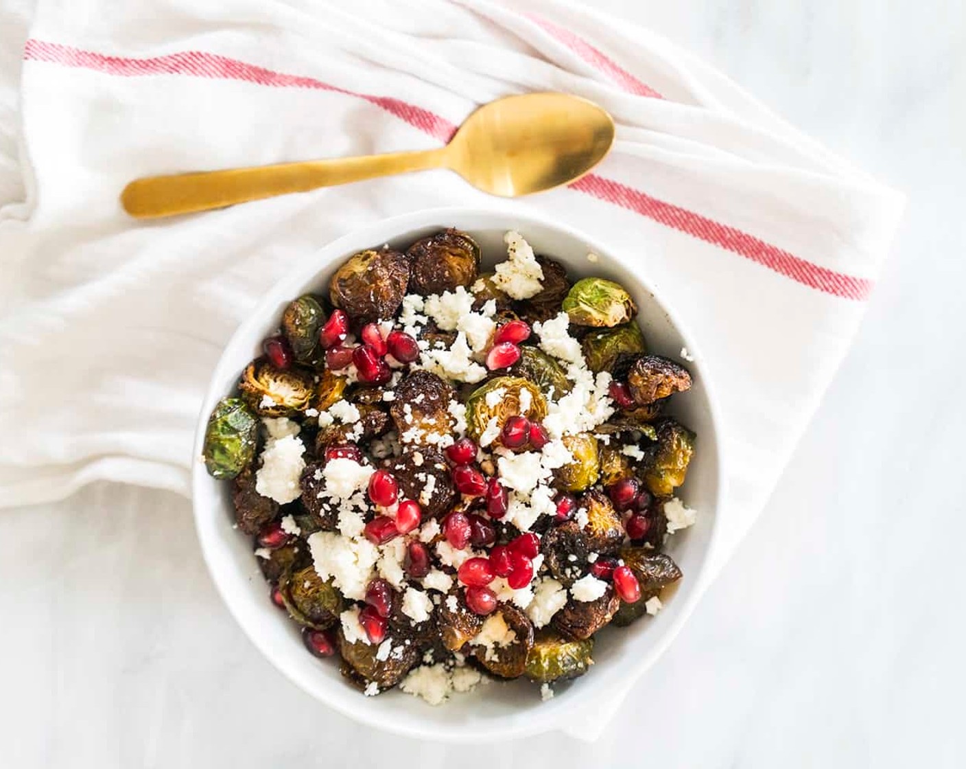 Roasted Brussels Sprouts with Pomegranates