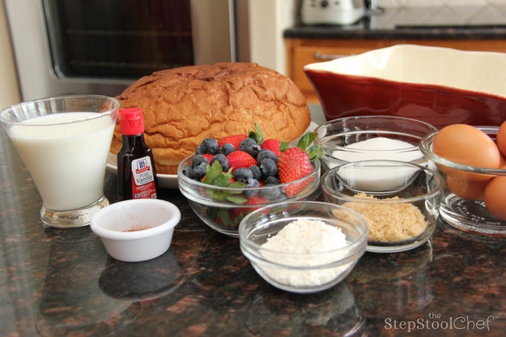 Step 1 of Berrylicious French Toast Casserole Recipe: Spray 9-by-13 casserole dish with cooking spray.