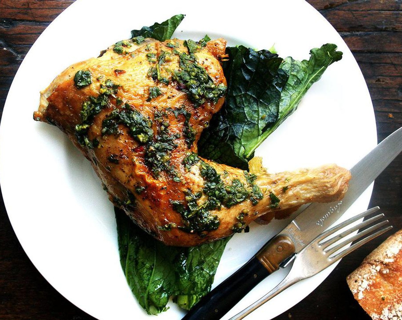 Crispy Chicken with Herb Sauce